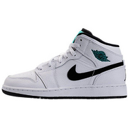 Air Jordan 1 Retro Mid White Black Hyper Jade GS