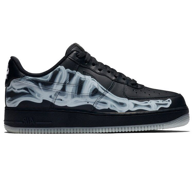 Nike Air Force 1 Skeleton Black on Black