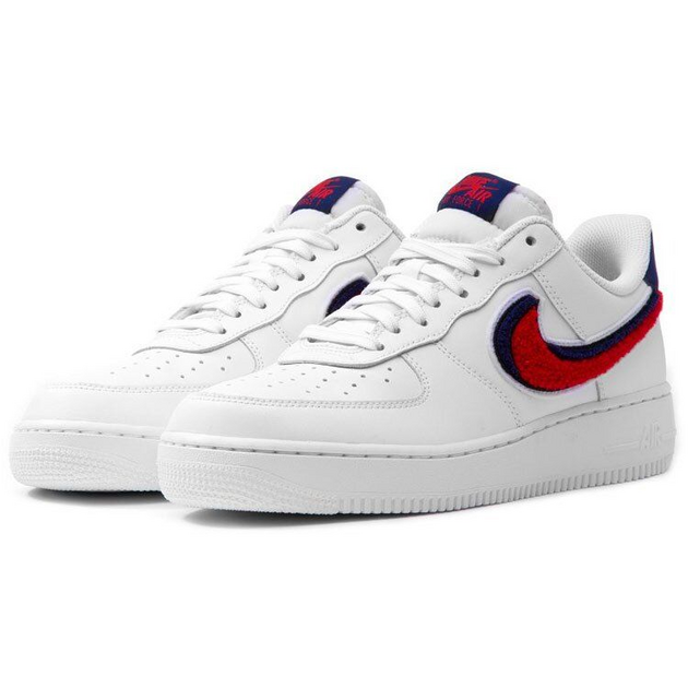 Nike Air Force 1 3D Chenille Swoosh White Red Blue