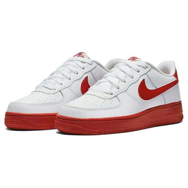 Nike Air Force 1 Low White Red Sole GS