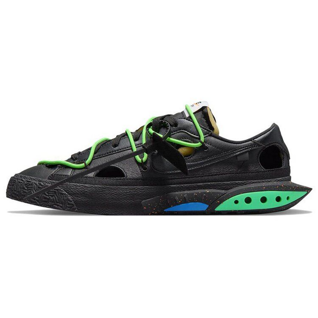 Off-White x Nike Blazer Low 77 Black and Electro Green
