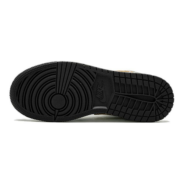 Air Jordan 1 Mid Patent Black White Gold GS