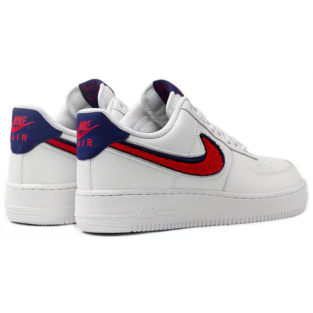 Nike Air Force 1 3D Chenille Swoosh White Red Blue