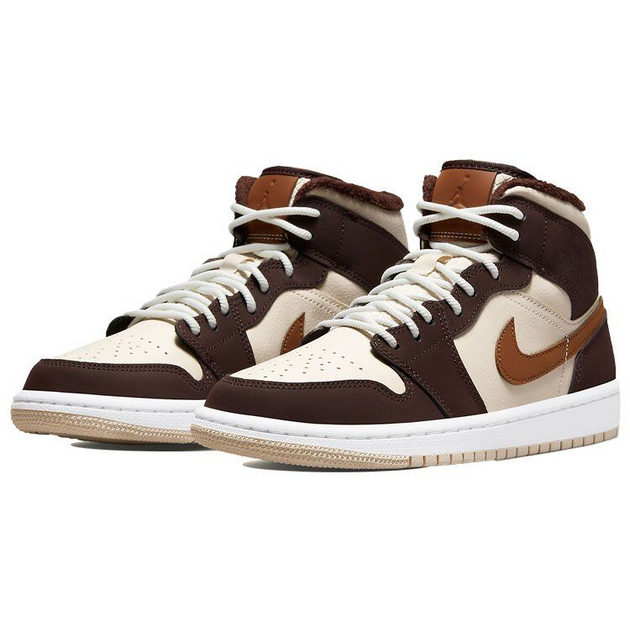 Air Jordan 1 Mid Se Cream Dark Chocolate
