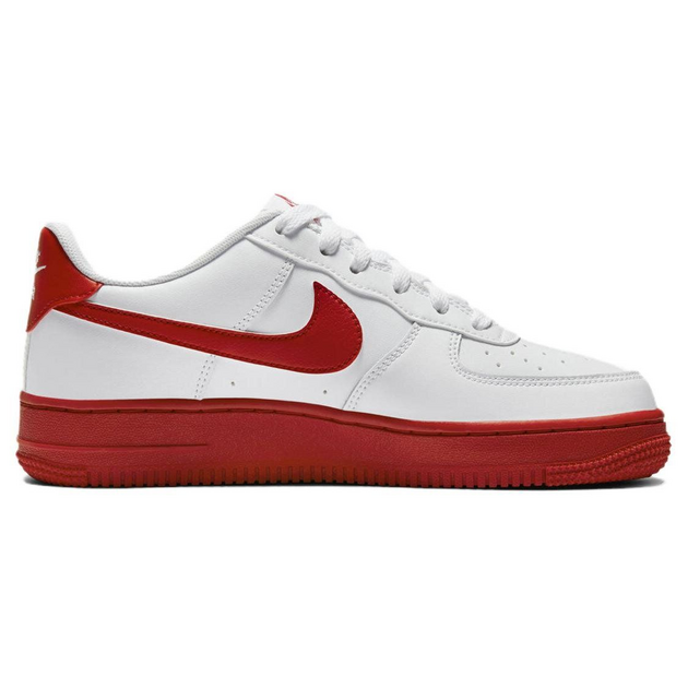 Nike Air Force 1 Low White Red Sole GS