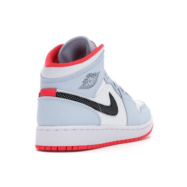 Air Jordan 1 Mid Half Blue Polka Dot Swoosh GS