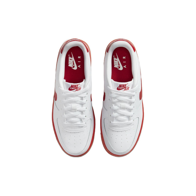 Nike Air Force 1 Low White Red Sole GS