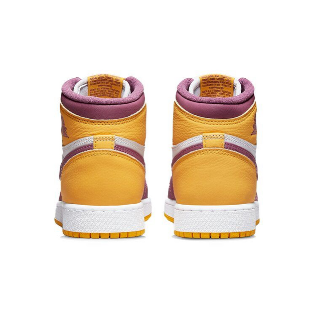 Air Jordan 1 Retro High OG University Gold and Light Bordeaux GS