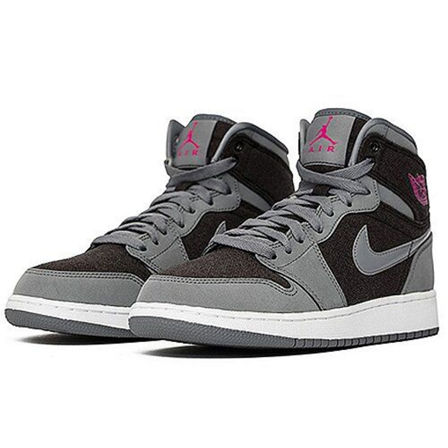 Air Jordan 1 Retro High Cool Grey Vivid Pink GS