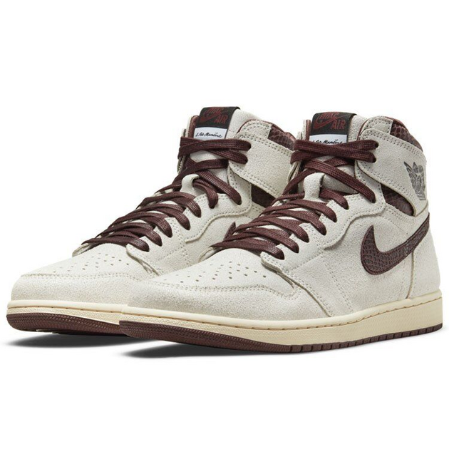 A Man Manire x Air Jordan 1 Retro High OG sp Sail and Burgundy