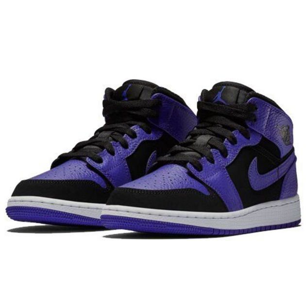 Air Jordan 1 Mid Black Dark Concord GS