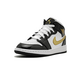 Air Jordan 1 Mid Patent Black White Gold GS